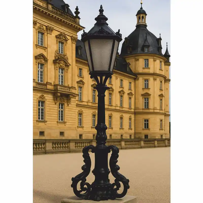 Neu Casa Padrino lampe de piédestal baroque noir H. 157 cm - Luminaire extérieur de style baroque