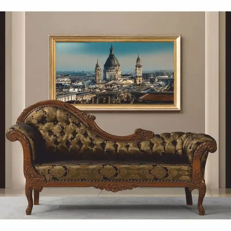 Casa Padrino Canapé Baroque de Luxe Côté Gauche Or / Noir / Marron 210 cm - Meubles Baroques Schnäppchen