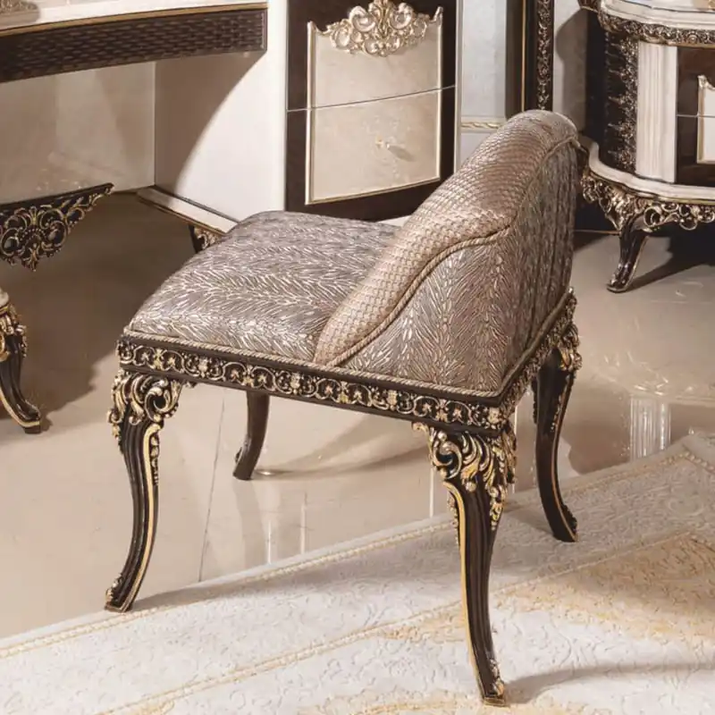 Neue Kollektion Casa Padrino Tabouret Baroque de Luxe Gris / Marron Foncé / Or - Meubles Baroques