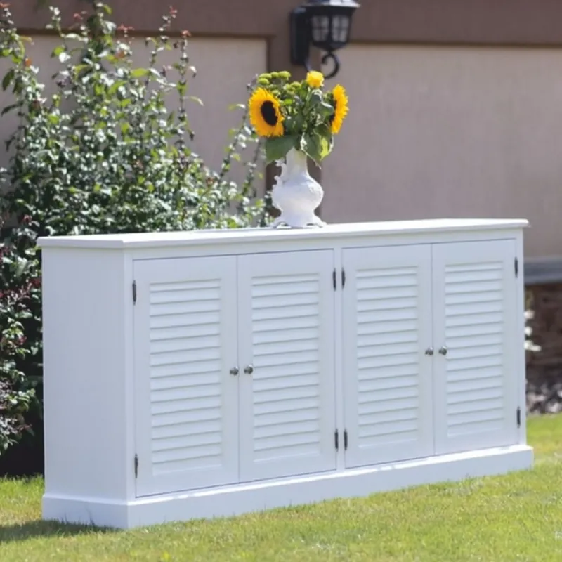 Casa Padrino buffet de style campagnard en bois massif blanc 209 cm - Meubles de salle à manger Versand Am Gleichen Tag