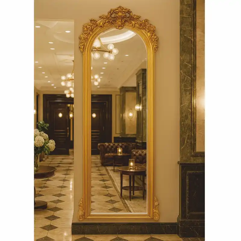 Nur Heute Casa Padrino Miroir Baroque de Luxe Or H. 180 cm - Mobilier Baroque - Fabriqué en Italie