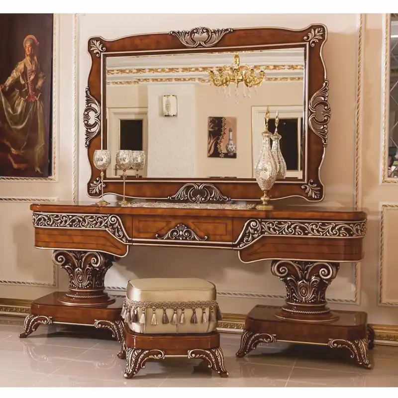 Beliebt Casa Padrino ensemble de coiffeuse baroque de luxe marron / bronze / or - Meubles baroques