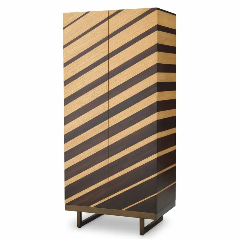 Casa Padrino armoire de bar de luxe naturel / marron foncé / bronze H. 175 cm - Meubles bar Versand Am Gleichen Tag