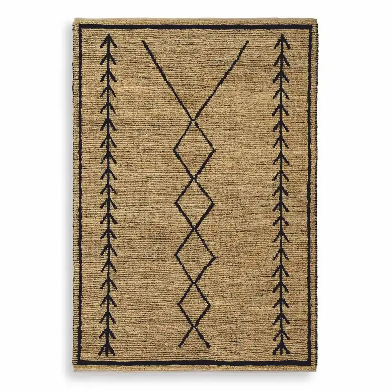 Casa Padrino tapis de luxe en jute beige / noir 200 x 300 cm - Tissé main Knallerangebot