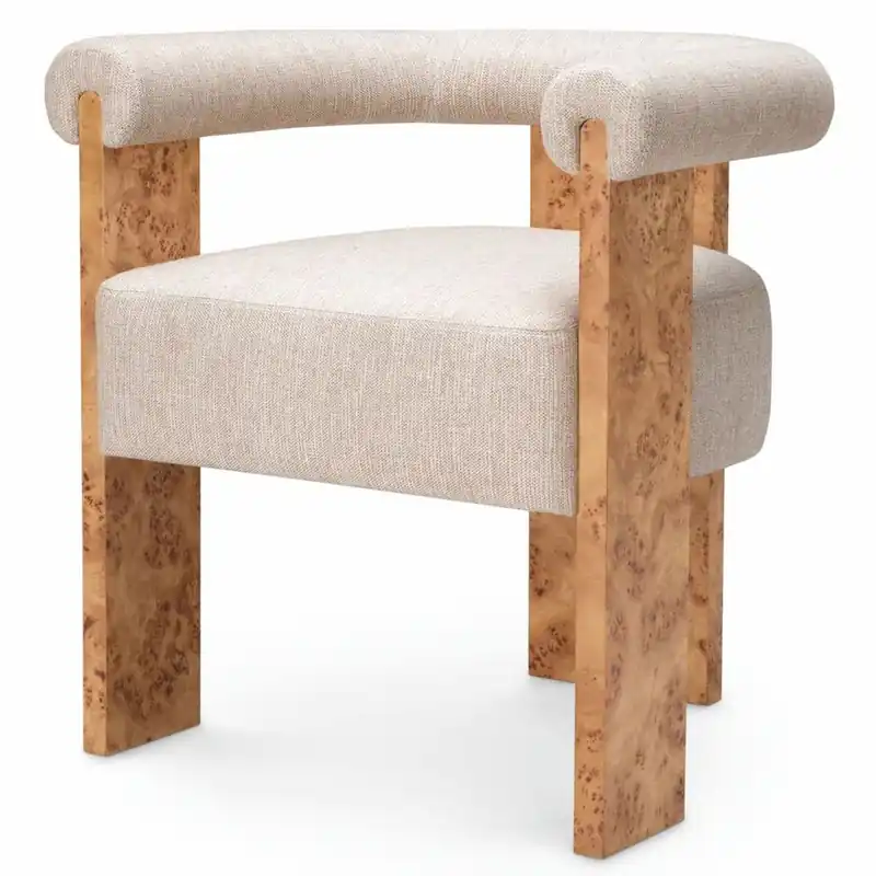 Casa Padrino chaise de salle à manger de luxe avec accoudoirs naturel / marron clair Neu Im Sortiment