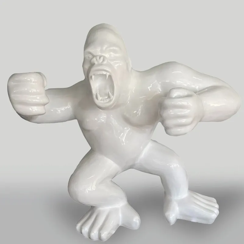 Wochenendangebot Casa Padrino sculpture décorative XXL gorille singe blanc H. 180 cm - Figurine de jardin