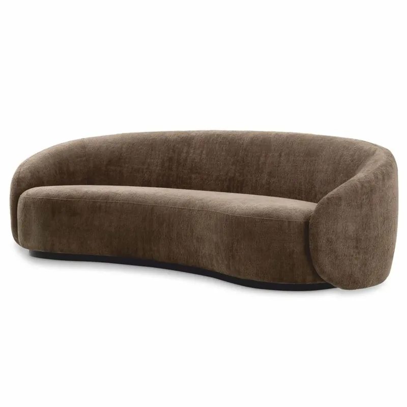 Ausverkauf Casa Padrino canapé de luxe marron / noir 235 cm - Canapé de salon incurvé