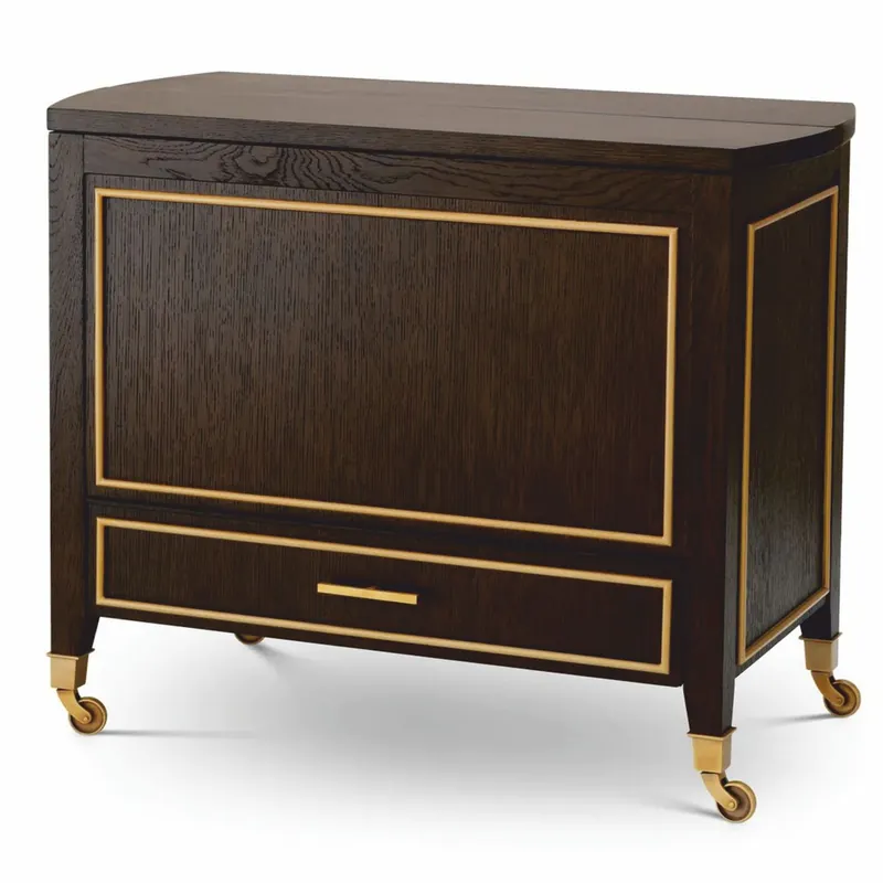 Casa Padrino chariot de service de luxe marron foncé / laiton 90,5 cm - Chariot d'hôtel Expressversand