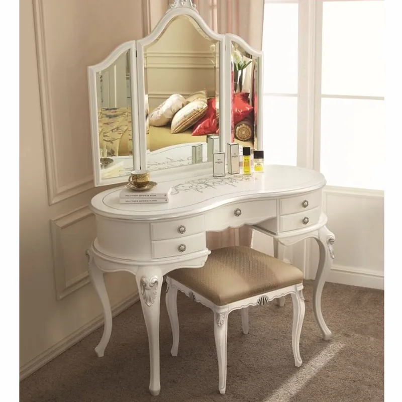 Casa Padrino ensemble de coiffeuse baroque de luxe blanc / argent / marron - Fabriquée en Italie Sichere Zahlung