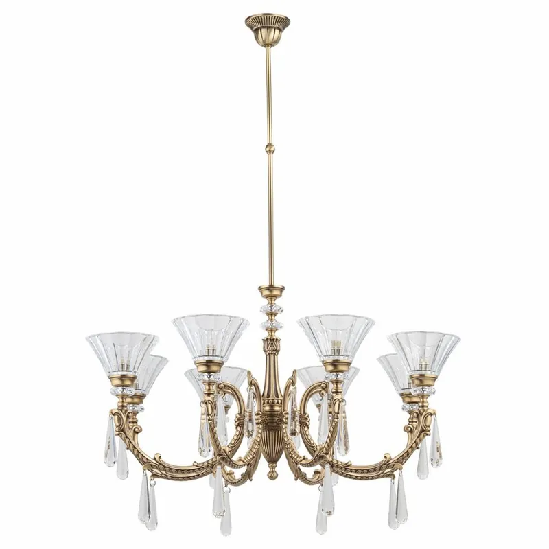 Saisonangebot Casa Padrino lustre baroque de luxe laiton avec patiné Ø 81 cm - Lustre de style baroque