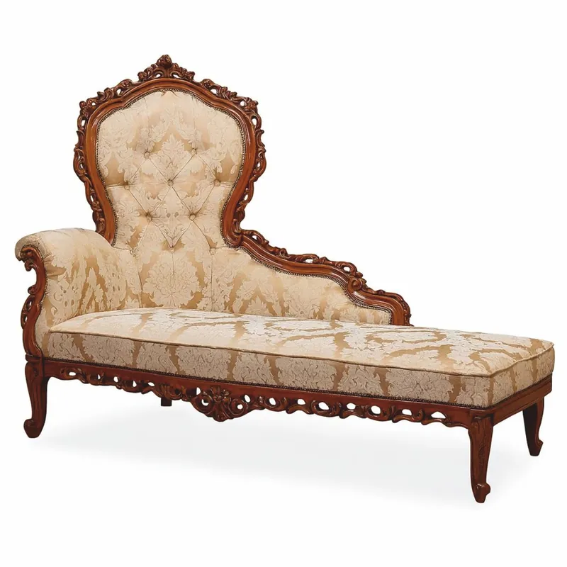 Casa Padrino chaise longue baroque de luxe or / marron foncé 160 cm - Meubles baroques Neu Im Sortiment
