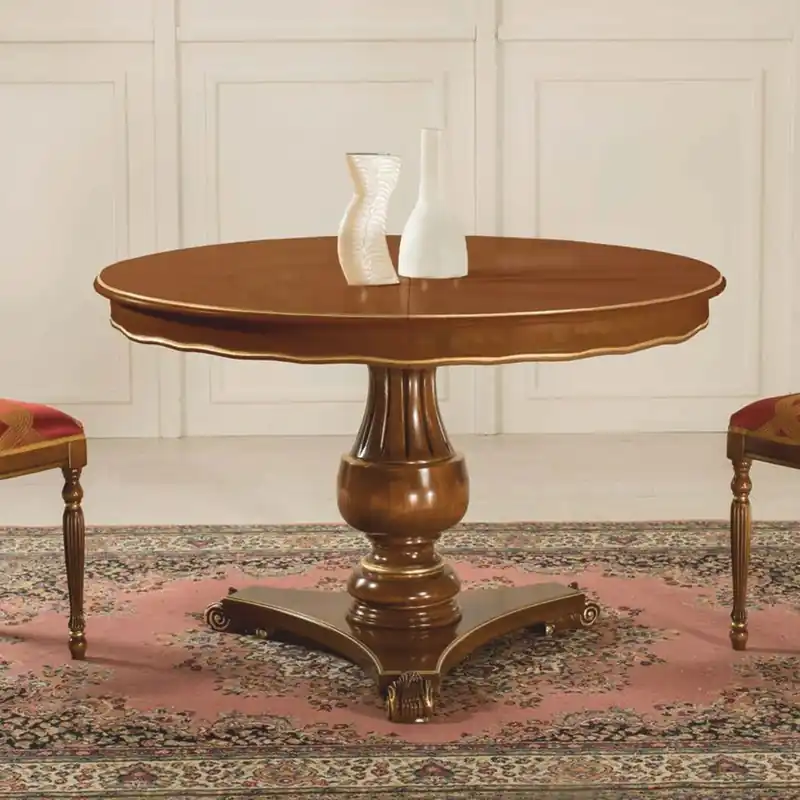 Casa Padrino table à manger baroque de luxe marron / or 120-160 cm - Meubles baroques - Fabriqué en Italie Nur Für Kurze Zeit