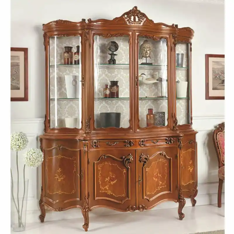 Abverkauf Casa Padrino vitrine baroque de luxe marron H. 222 cm - Meubles baroques - Fabriqué en Italie
