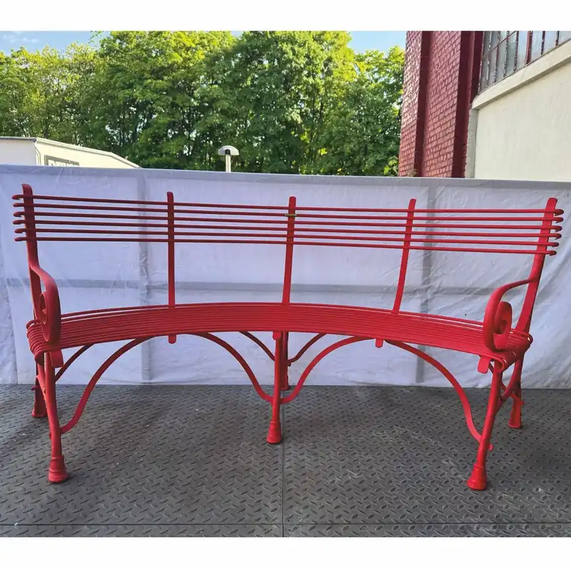 Casa Padrino banc de jardin Art Nouveau rouge 200 cm - Meubles de jardin baroque et Art Nouveau Saisonangebot