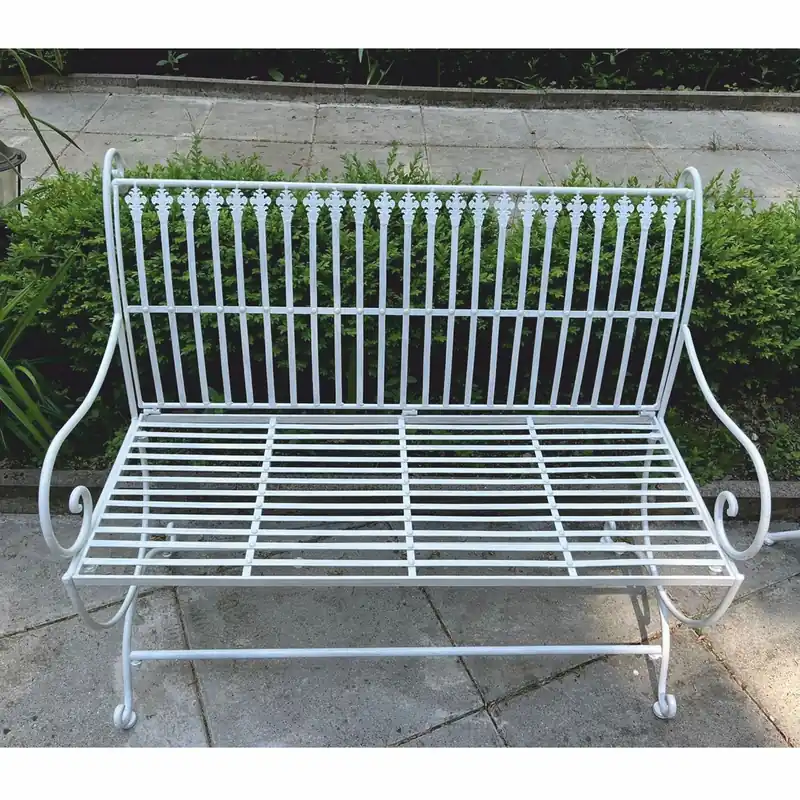 Knallerangebot Casa Padrino banc de jardin Art Nouveau blanc 103,5 cm - Meubles de jardin baroque et Art Nouveau