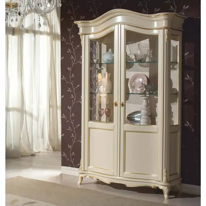Casa Padrino vitrine baroque de luxe crème / or H. 211 cm - Meubles baroques - Fabriqué en Italie Top-Preis