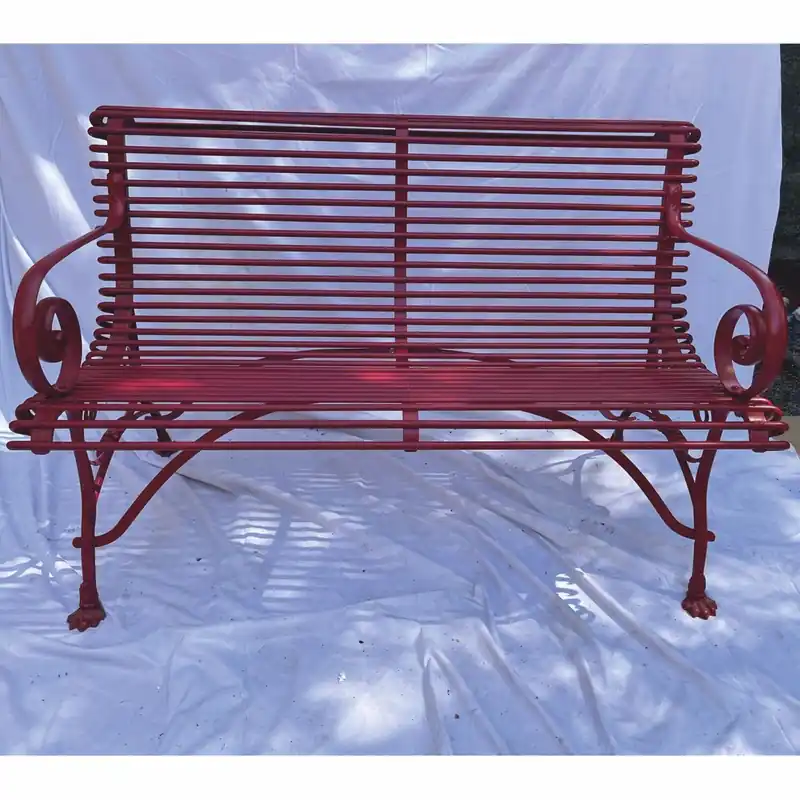 Abverkauf Casa Padrino banc de jardin Art Nouveau rouge foncé 120 cm - Meubles de jardin baroque et Art Nouveau