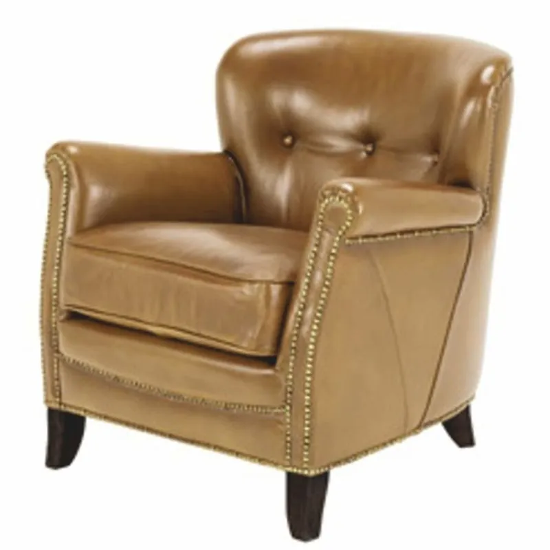 Casa Padrino fauteuil de luxe en cuir marron / noir - Meubles de salon en cuir véritable Bestseller