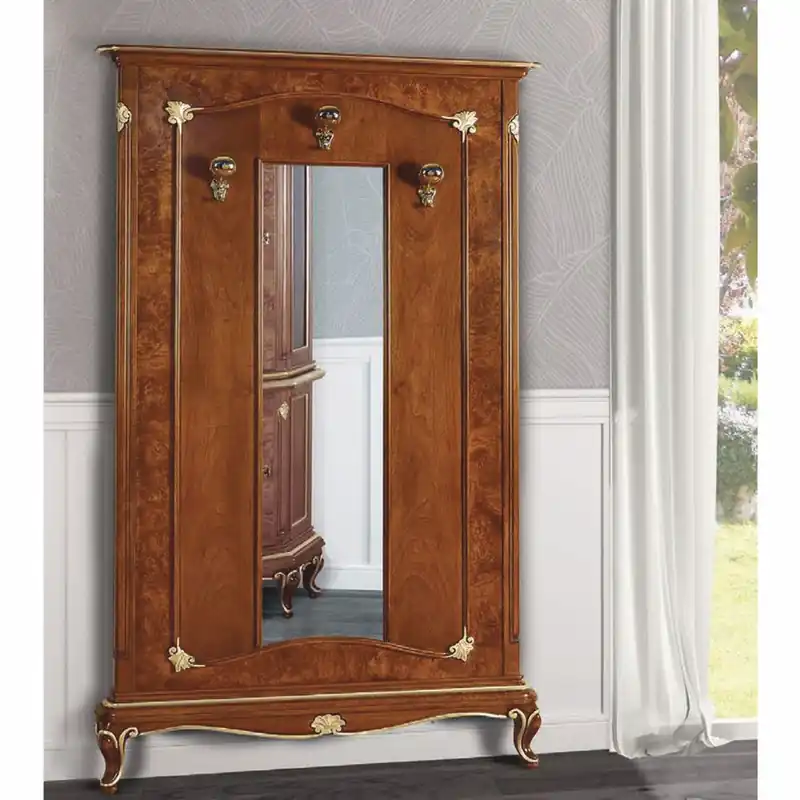 Casa Padrino armoire garde-robe baroque de luxe avec miroir marron / or 113 x H. 200 cm - Fabriquée en Italie Sichere Zahlung