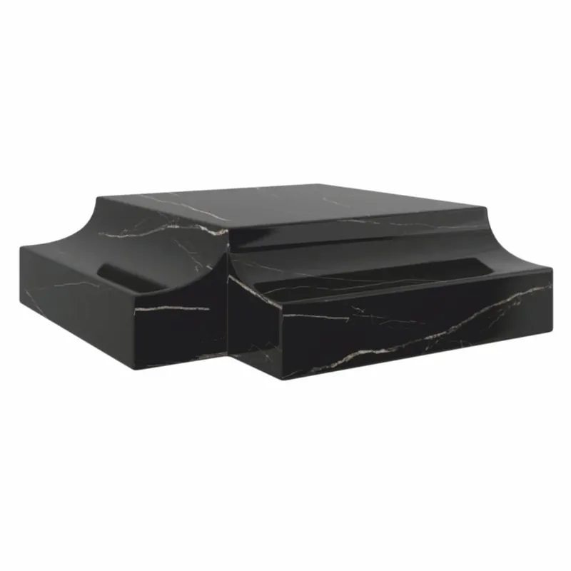 Versand Am Gleichen Tag Casa Padrino table basse de luxe en marbre noir 109 cm - Meubles de salon et d'hôtel