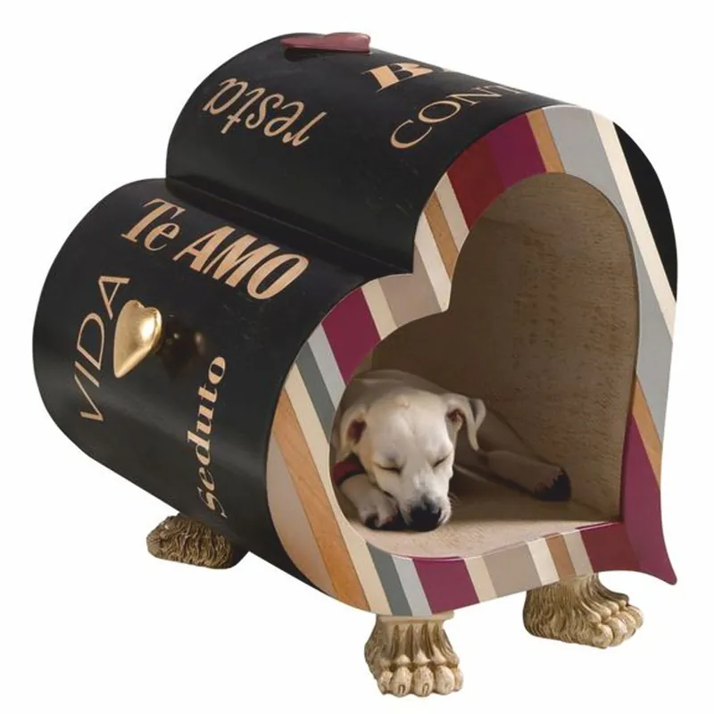 Must-Have Casa Padrino maison pour chien de design de luxe en forme de cœur 45 x H. 50 cm - Meubles pour chien