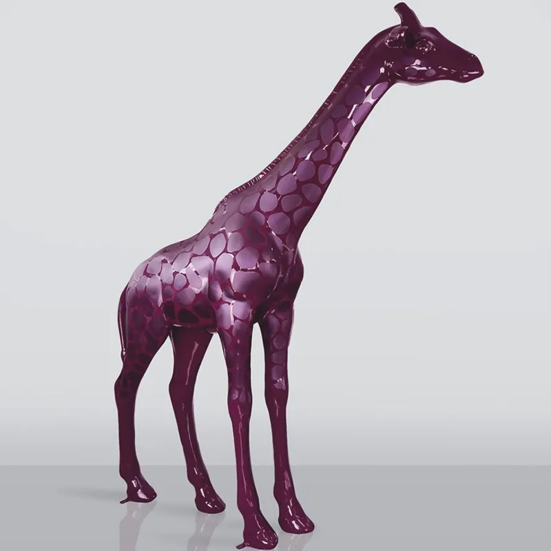 Casa Padrino sculpture décorative XXL girafe violet H. 320 cm - Immense figure décorative de jardin Schnäppchen