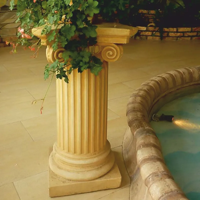 Sofort Bestellen Casa Padrino Colonne Baroque Jaune H. 81 cm - Magnifique Décoration de Jardin et Terrasse