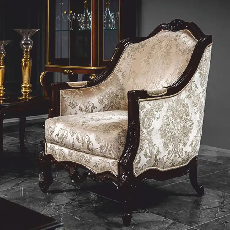 Casa Padrino fauteuil de salon baroque de luxe or / marron foncé - Meubles de style baroque Markenware