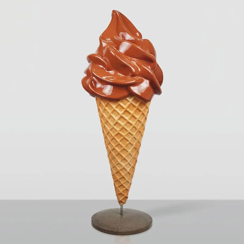 Finale Aktion Casa Padrino cornet à glace décorative XXL marron / beige / gris H. 170 cm - Décoration de glacier