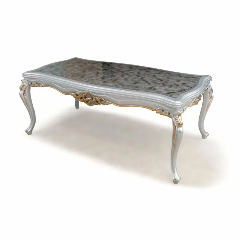 Sichere Zahlung Casa Padrino table à manger baroque de luxe gris / argent / or 165 cm - Meubles baroques