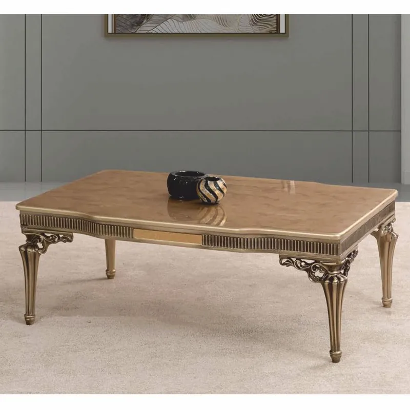 Markenware Casa Padrino table basse baroque de luxe en bois massif or 120 cm - Meubles de salon baroque