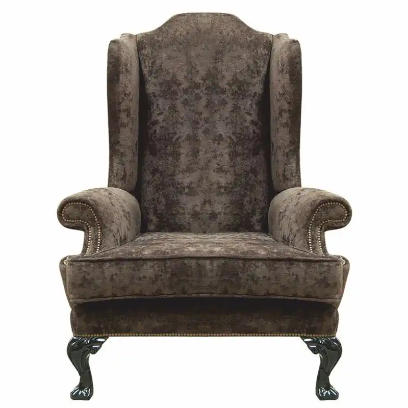 Casa Padrino fauteuil à oreilles baroque de luxe gris / vert foncé H. 120 cm - Meubles baroques Zertifiziert