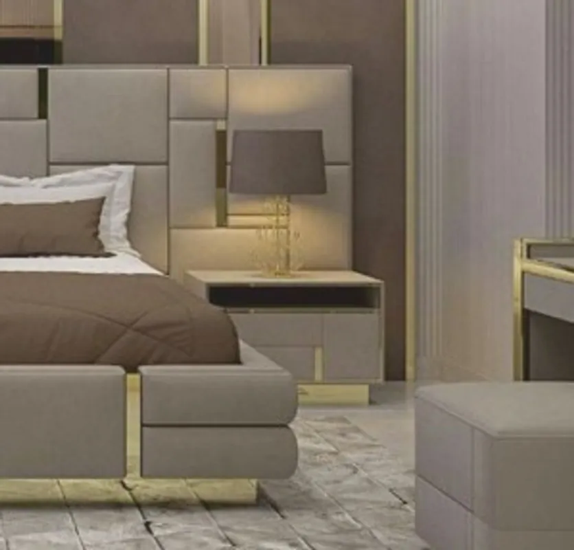 Casa Padrino table de chevet de luxe gris / or 65 cm - Meubles pour hôtel et chambre à coucher de luxe Top-Preis