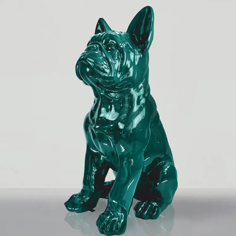Casa Padrino sculpture décorative XXL chien bouledogue vert H. 170 cm - Figurine décorative de jardin Preiswert