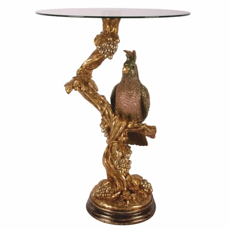Jetzt Bestellen Casa Padrino table d'appoint baroque perroquet avec plateau en verre H. 55 cm - Meubles baroques