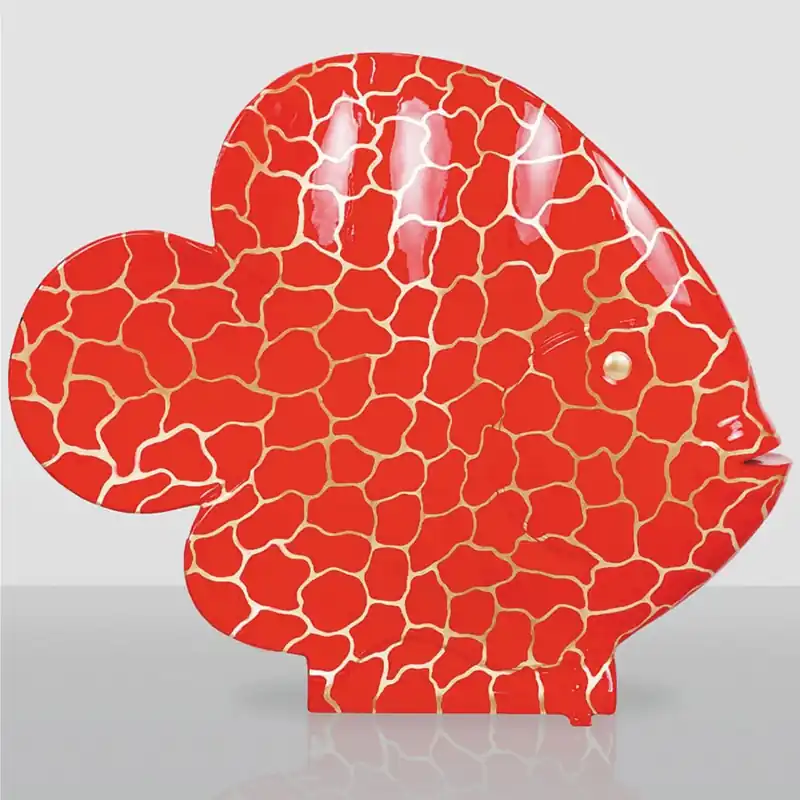 Preis Gesenkt Casa Padrino sculpture décorative XXL poisson rouge / or H. 110 cm - Figurine décorative