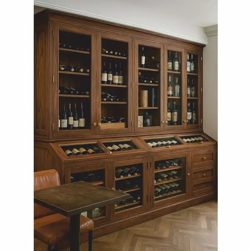 Bestpreis Casa Padrino armoire de vin de style campagnard marron foncé 240 cm - Meuble de bar de style campagnard