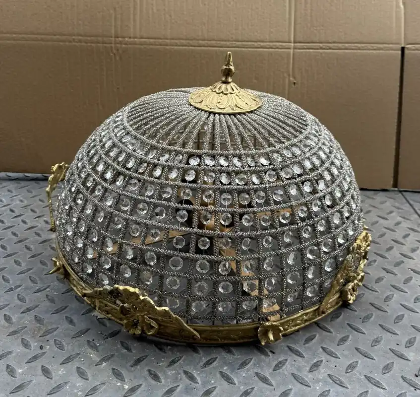 Echt Casa Padrino Barock Kristall Deckenleuchte Gold Ø 55 cm - Barock Leuchten