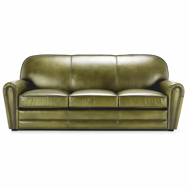 Casa Padrino canapé de luxe en cuir vert / noir 270 cm - Meubles en cuir véritable Solange Der Vorrat Reicht