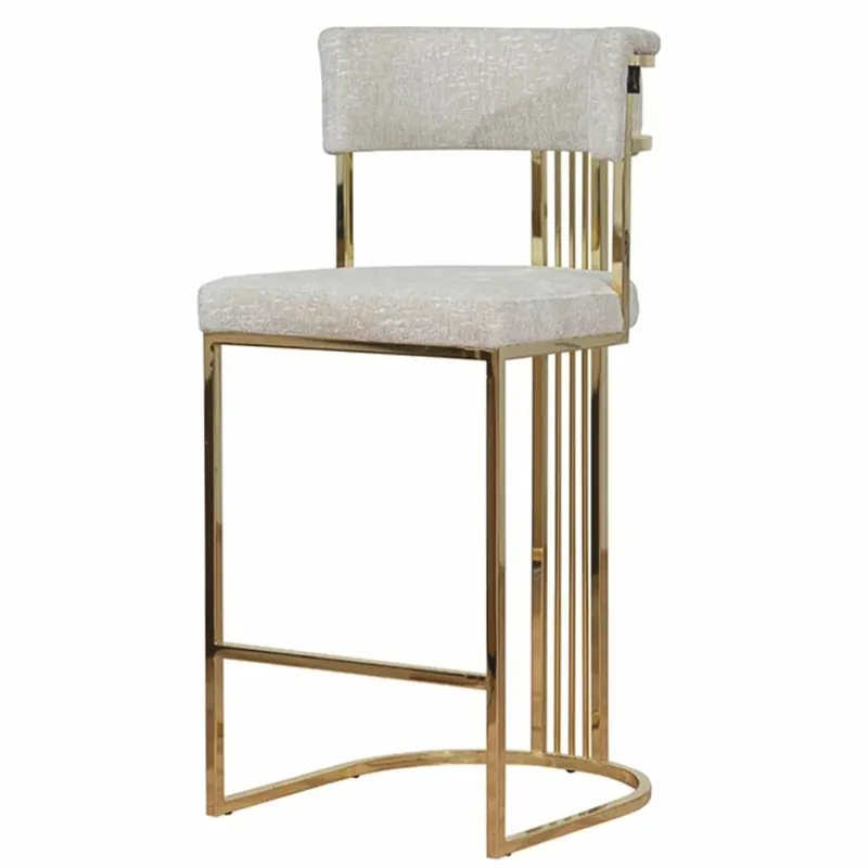 Günstig Casa Padrino chaise de bar de luxe en métal or / gris H. 112 cm - Meubles de bar de luxe