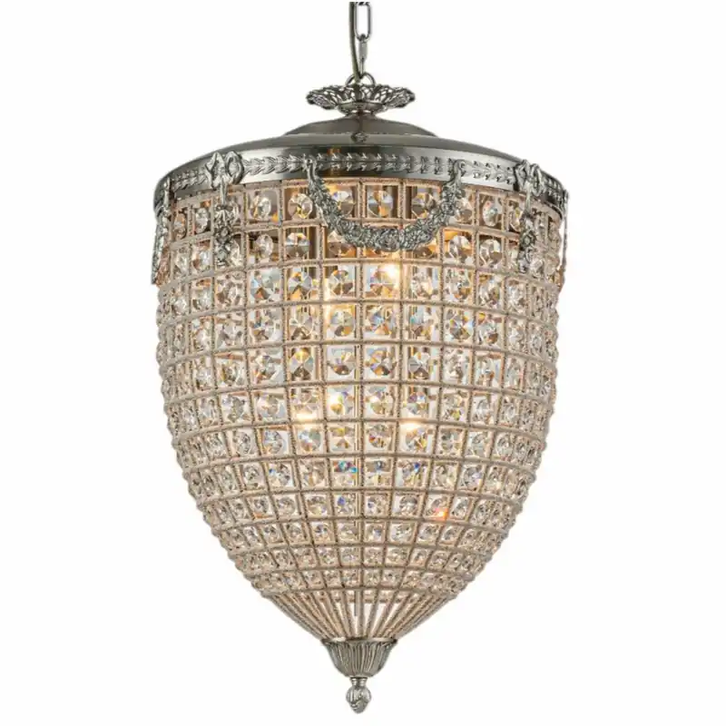 Sonderangebot Casa Padrino lustre baroque en cristal argent Ø 38 x H. 65 cm - Luminaires baroques