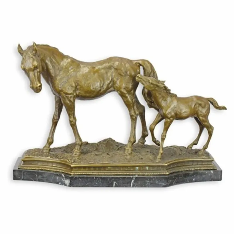 Sofort Bestellen Casa Padrino sculpture décorative de luxe en bronze chevaux bronze / noir 55,2 cm