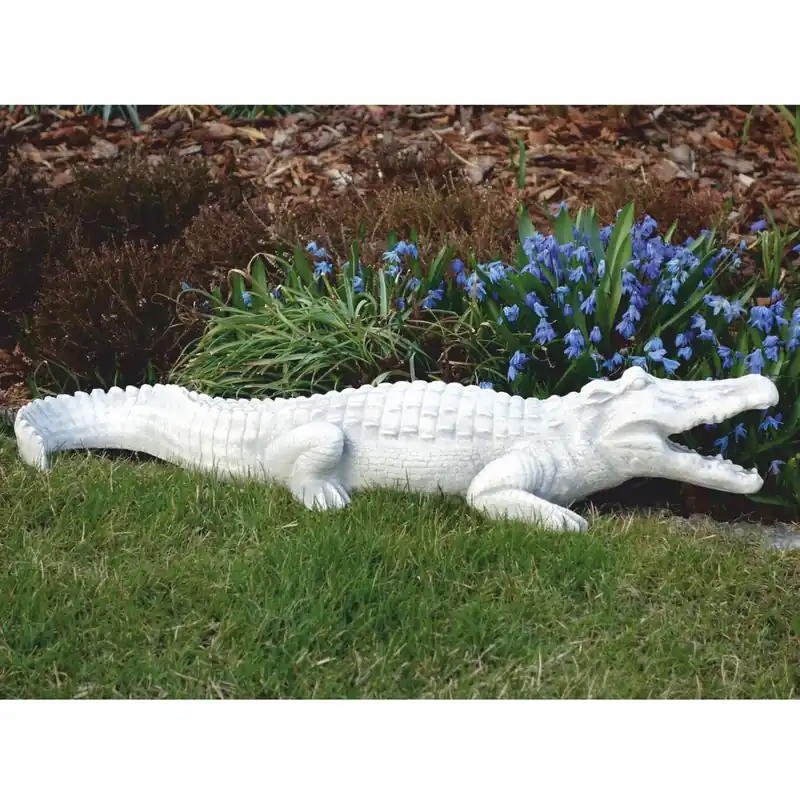 Casa Padrino sculpture décorative de jardin crocodile blanc 110 cm - Figurine de jardin Sale
