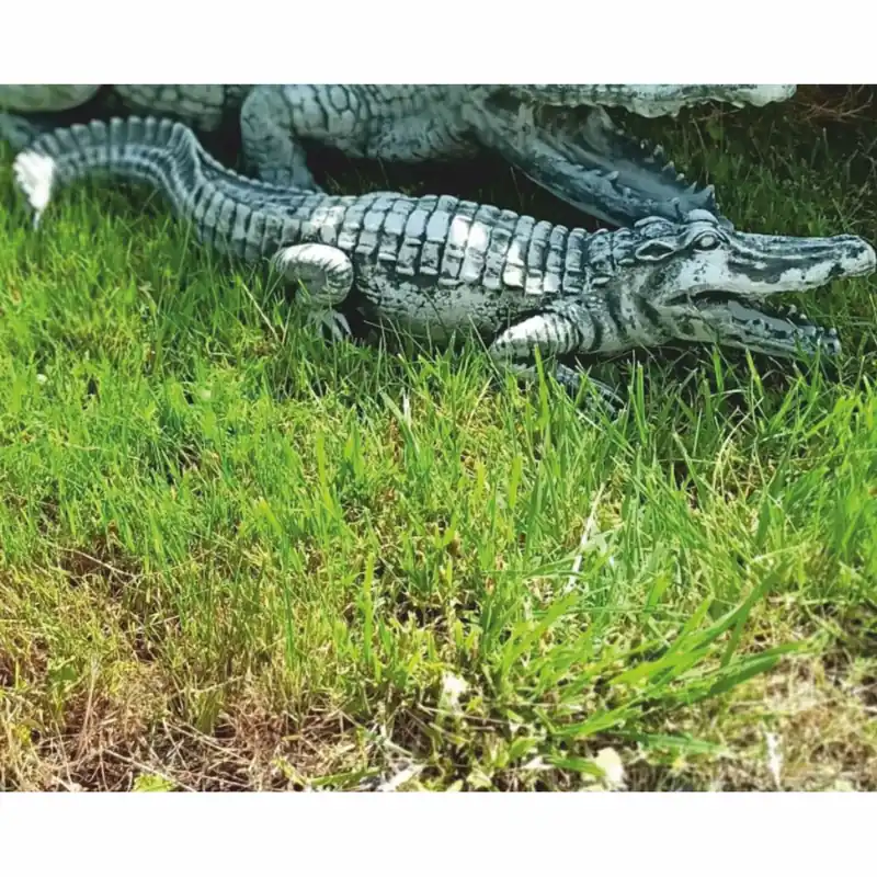 Casa Padrino sculpture décorative de jardin crocodile vert 68 cm - Figurine en pierre décorative Preiswert