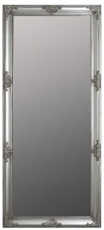 Direktkauf Casa Padrino Specchio da Parete Barocco Argento 72 x H. 162 cm - Specchio in Stile Barocco con Cornice in Legno e Splendide Decorazioni