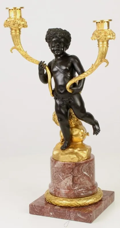 Jetzt Kaufen Casa Padrino Portacandele Doppio Barocco Nero / Oro / Rosso 26 x 15,1 x H. 48 cm - Candelabro Nobile in Stile Barocco