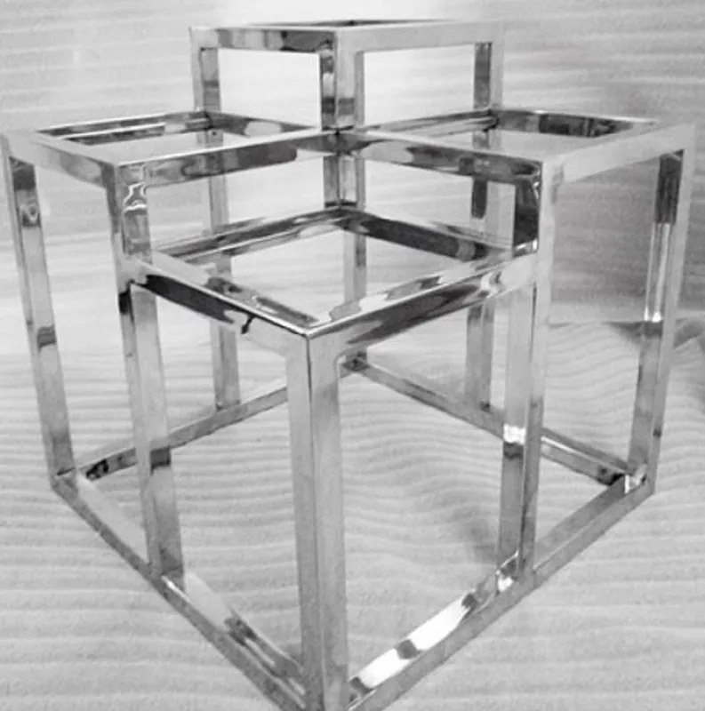 Casa Padrino tavolino da salotto in acciaio inox di lusso con piani in vetro argento 60 x 60 x H. 62 cm - Mobili di Design Kracherpreis