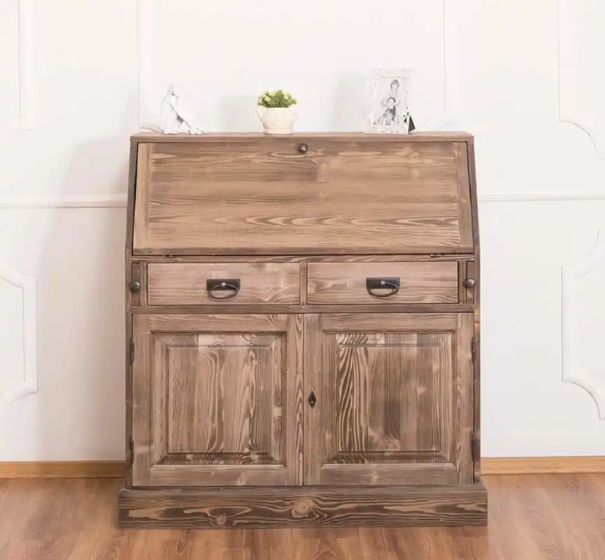 Nur Heute Casa Padrino scrivania in stile country con 2 ante e 8 cassetti marrone 106 x 49 x H. 109 cm - Mobili in Stile Country