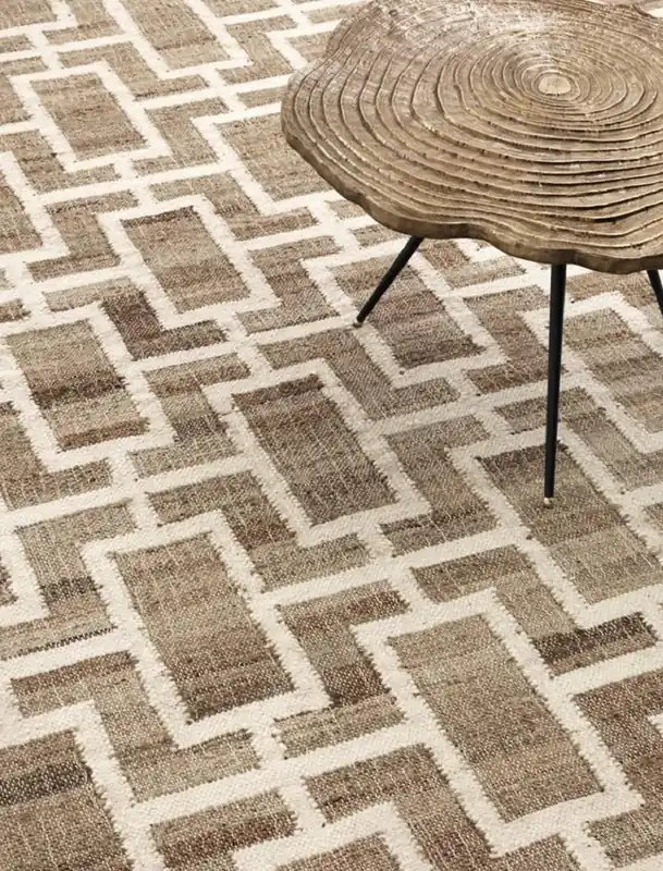 Schnäppchen Casa Padrino tappeto in juta di lusso naturale / bianco 300 x 400 cm - Accessori per Soggiorno di Lusso