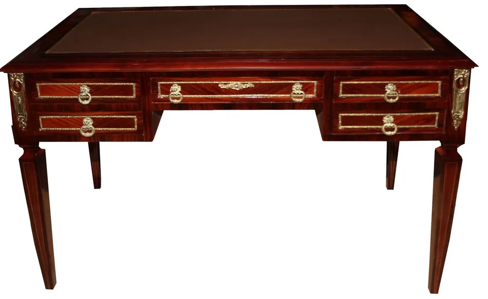 Direkt Vom Hersteller Casa Padrino Luxury Baroque Desk Secretary 5 cassetti 120 cm - Fatto a mano in legno massello - Mobili da ufficio scrivania in stile barocco